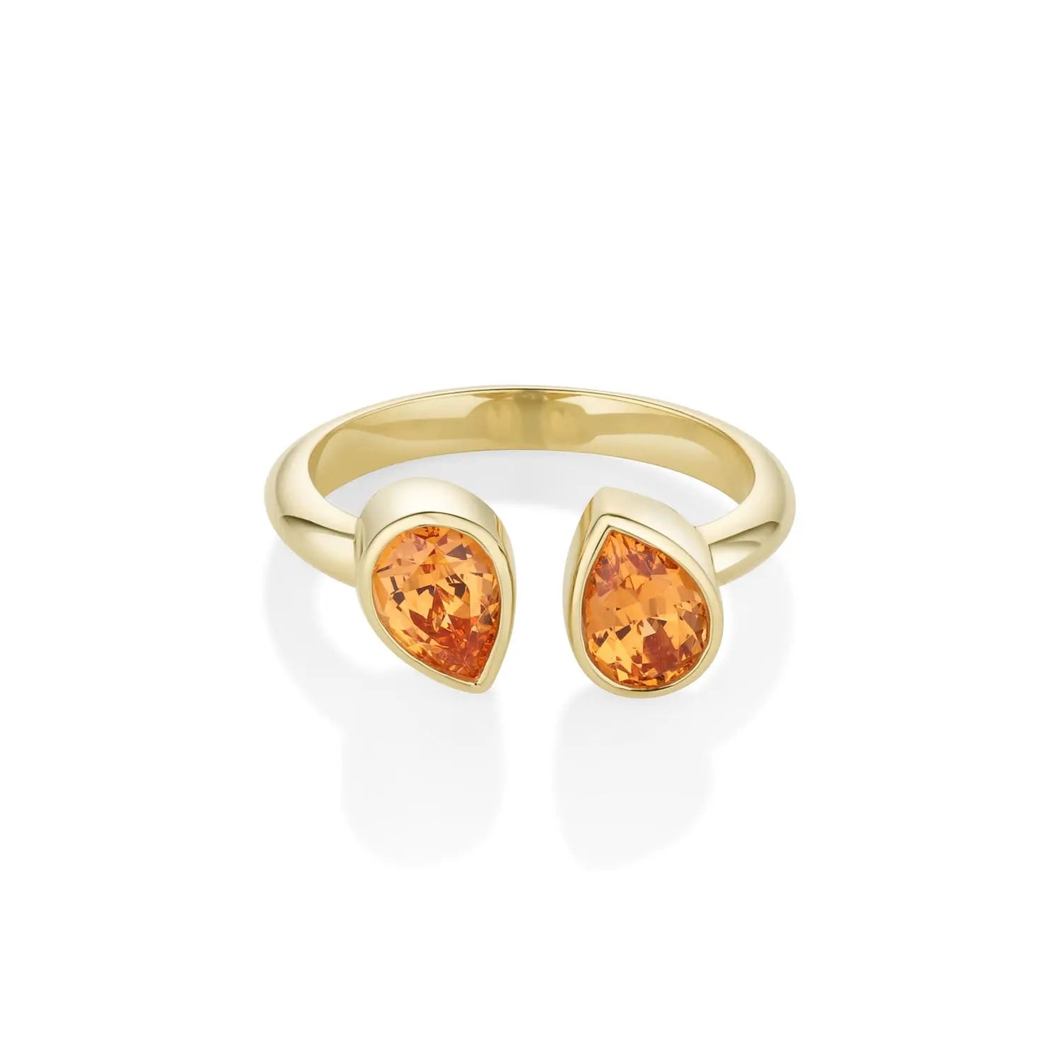 1.73tcw Mandarin Garnet Pear Shape Ring - Marrow Fine