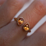 1.73tcw Mandarin Garnet Pear Shape Ring [on hand]