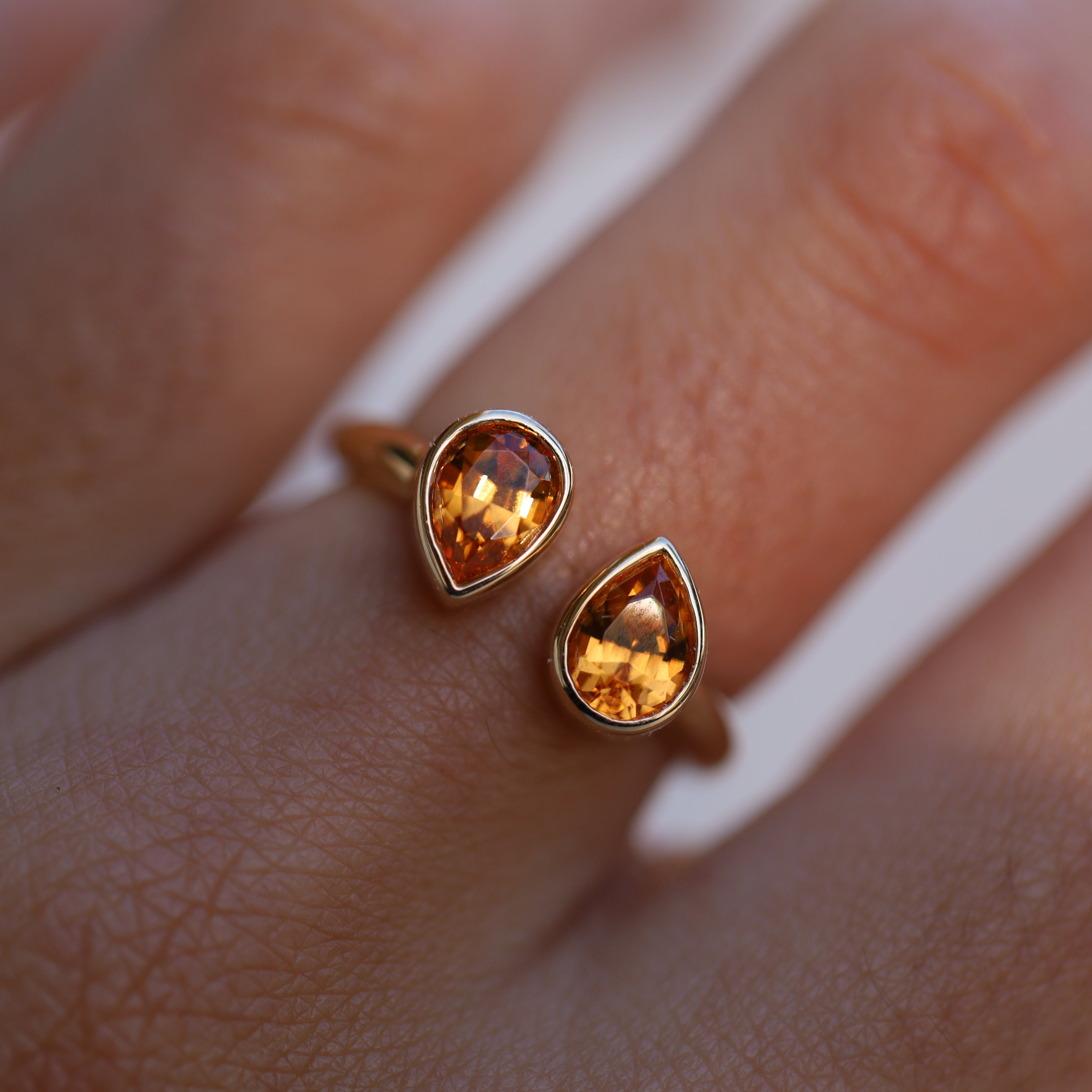 1.73tcw Mandarin Garnet Pear Shape Ring [on hand]