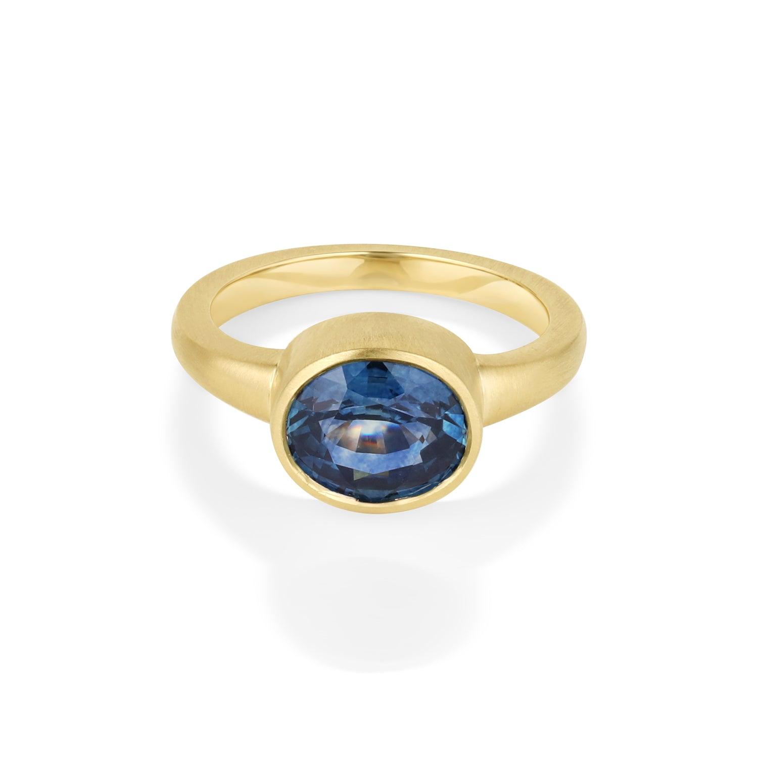 1.74ct Montana Sapphire Pinky Bezel Ring