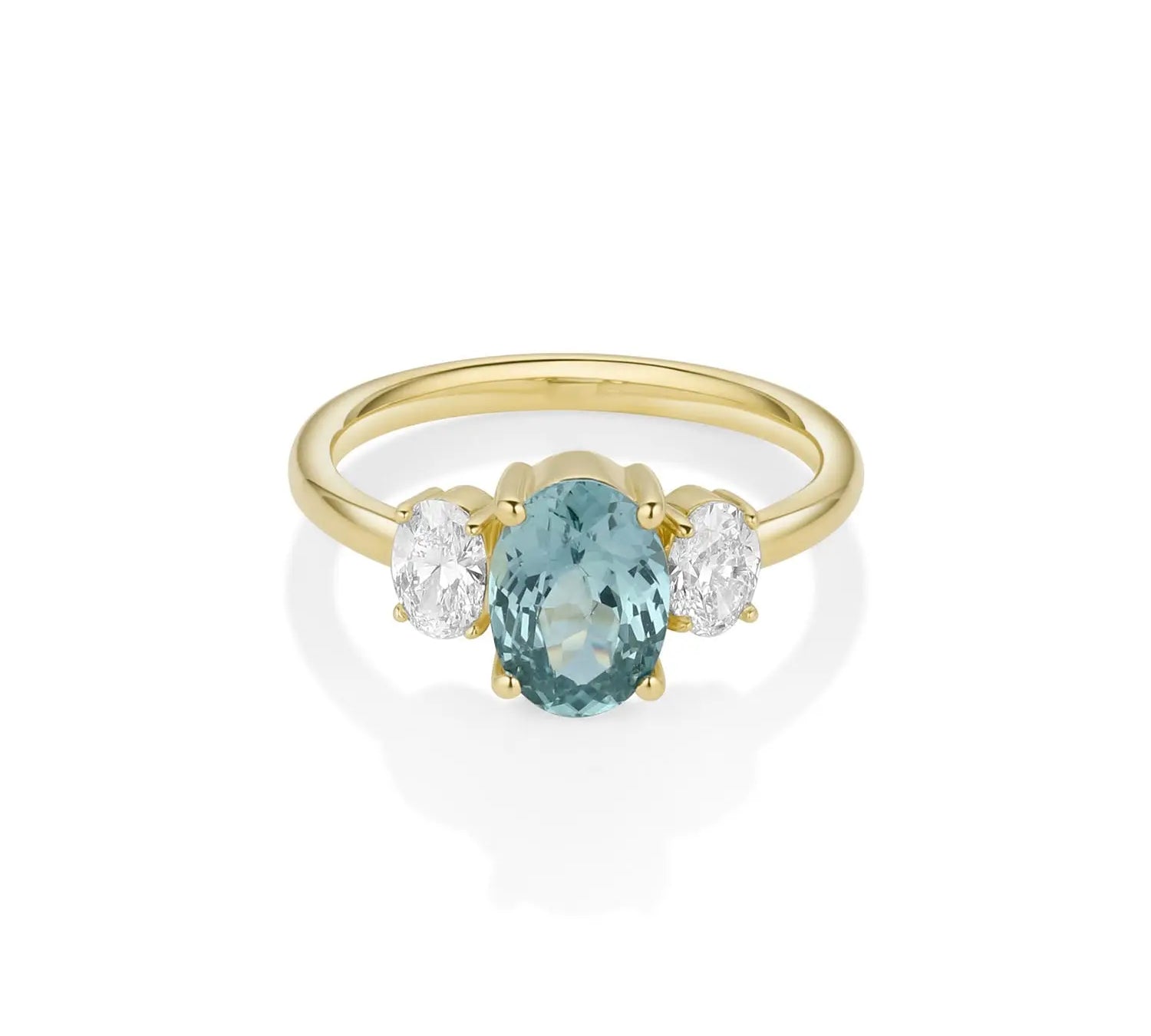1.82ct Montana Sapphire and Diamond Michelle Ring [front flatlay]