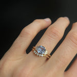 1.86ct Periwinkle Sapphire & Cadillac Diamond Engagement Ring [on hand]