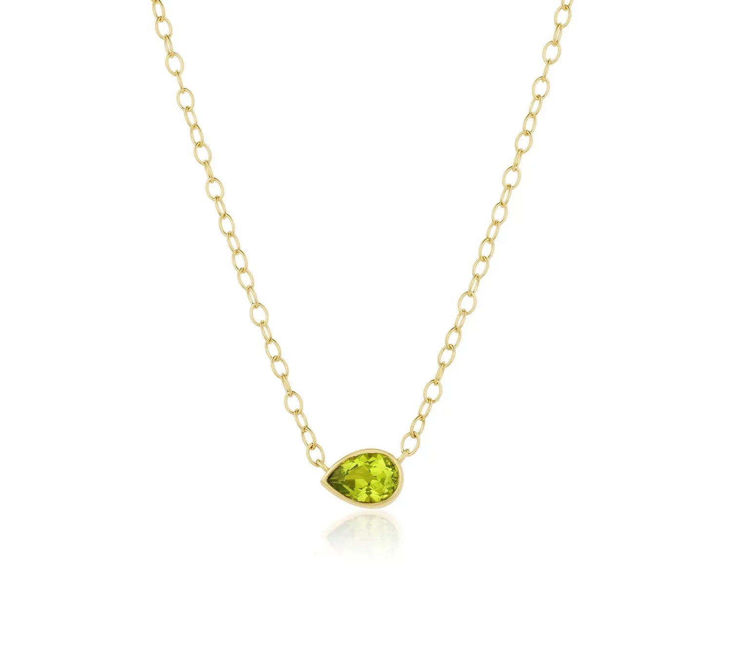 1.90ct Peridot Pear Shape Necklace [front view]