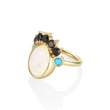1.91ct Australian Opal and 0.20ctw Turquoise Mary Ring side view