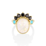 1.91ct Australian Opal and 0.20ctw Turquoise Mary Ring