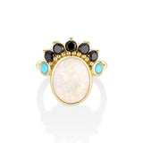 1.91ct Australian Opal and 0.20ctw Turquoise Mary Ring