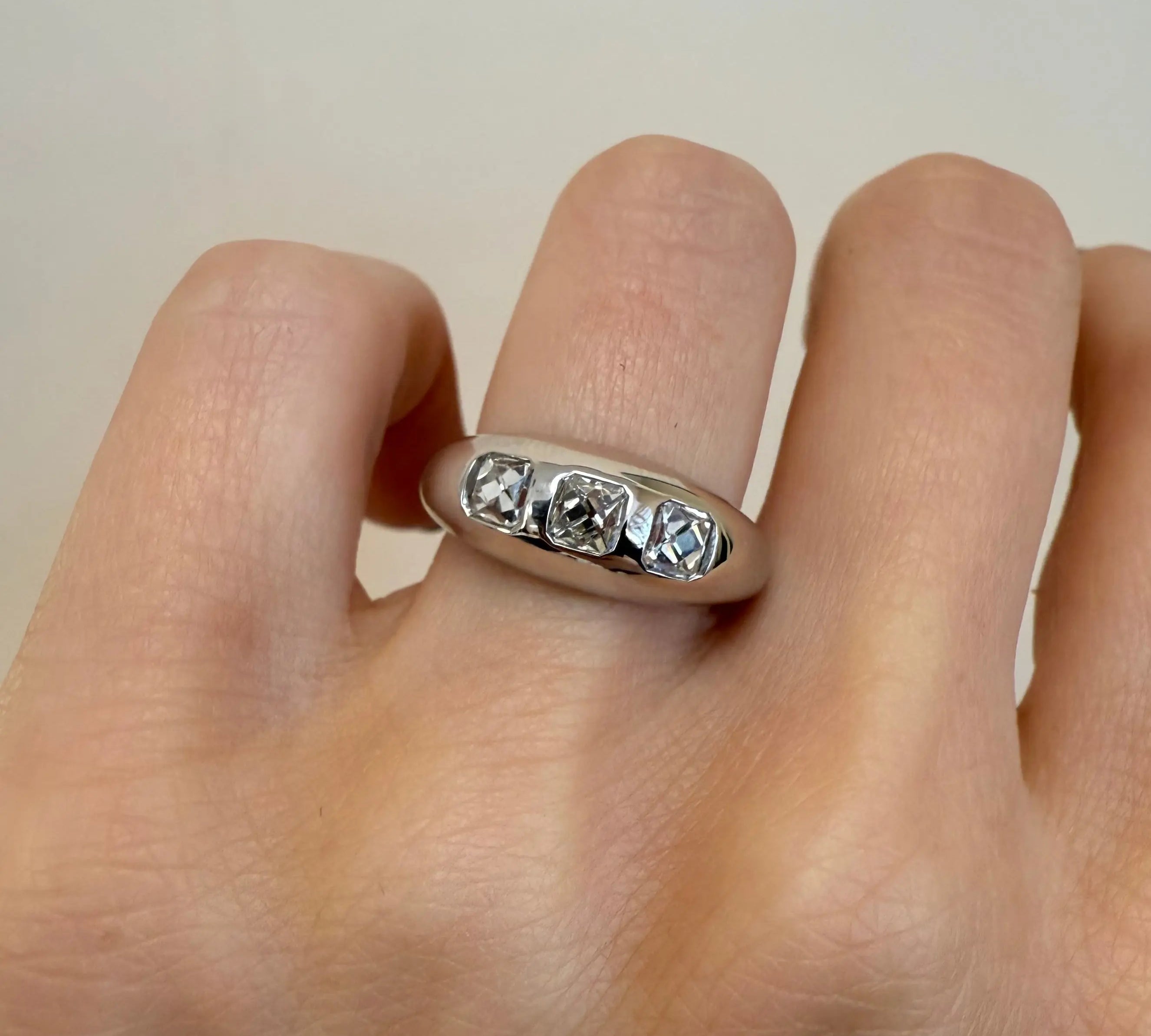 1.93ctw French Cut White Diamond Bombe Ring [on hand]