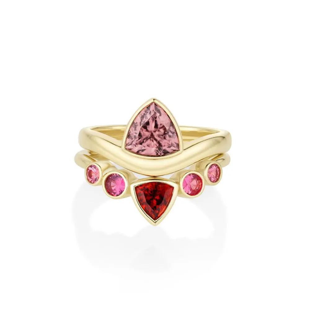1.94ct Zircon Wave Ring with Tracer Band [front view]
