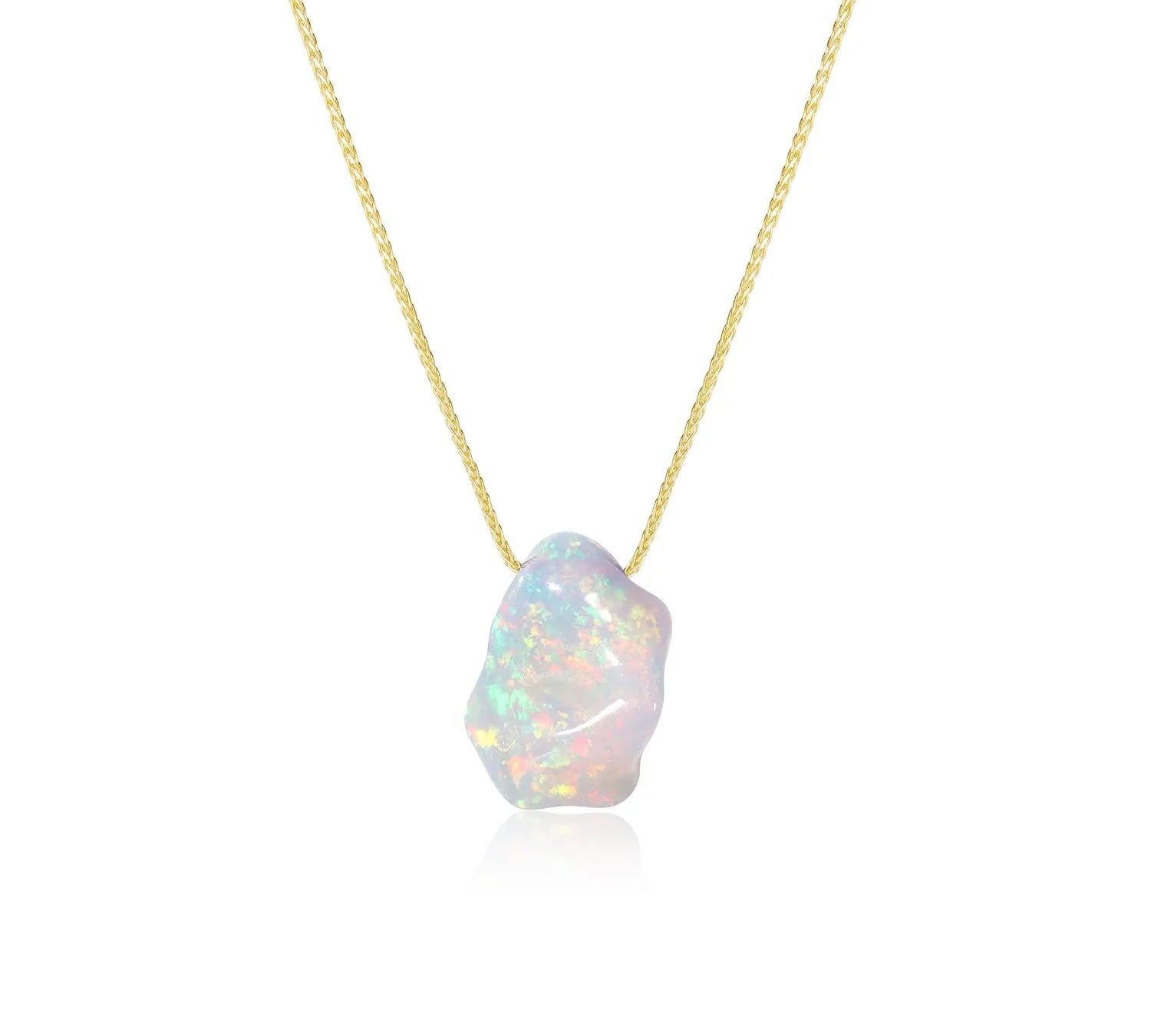 10.41ct Mexian Blue Opal Freeform Necklace