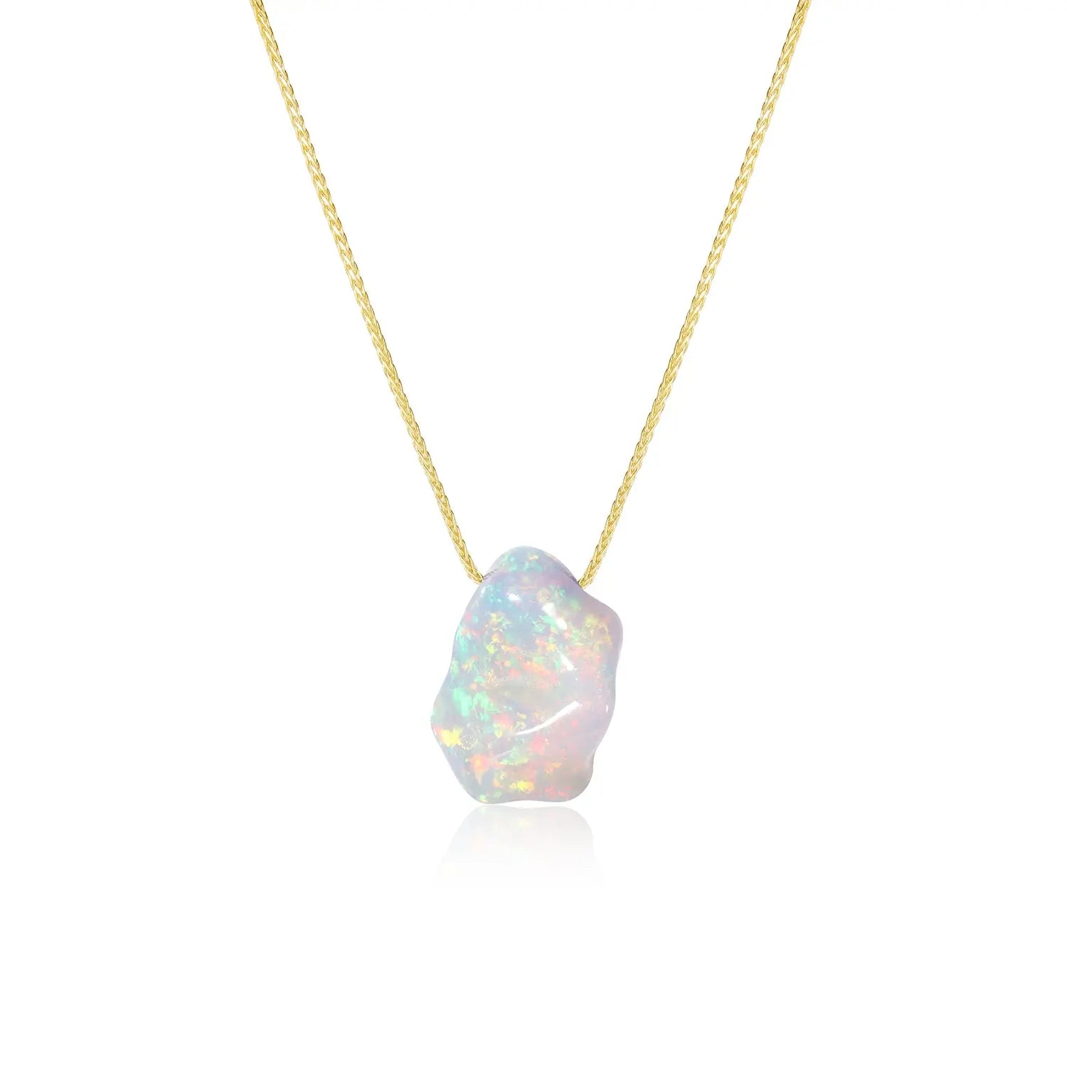 10.41ct Mexian Blue Opal Freeform Necklace