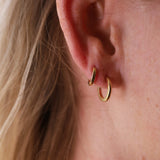 12.5mm and 10mm gold huggies
