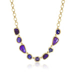12.83ctw Boulder Opal, 1.22ct Black Opal, 5.27ctw Tanzanite and 4.63ctw Sapphire Necklace