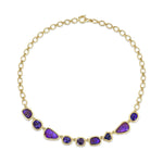 12.83ctw Boulder Opal, 1.22ct Black Opal, 5.27ctw Tanzanite and 4.63ctw Sapphire Necklace 