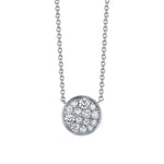 Marrow Fine Jewelry White Diamond Full Moon Phase Circle Pendant With Solid Gold Chain [White Gold]