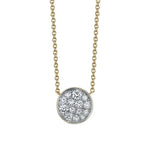 Marrow Fine Jewelry White Diamond Full Moon Phase Circle Pendant With Solid Gold Chain [Yellow Gold]
