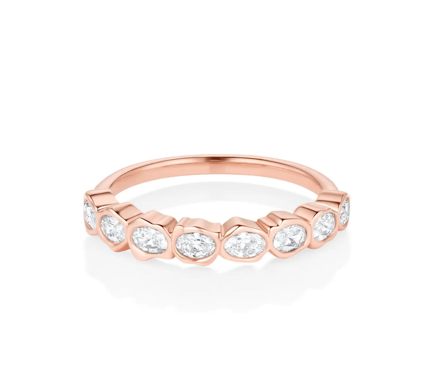 White Diamond Abstract Bezel Band [Rose Gold]