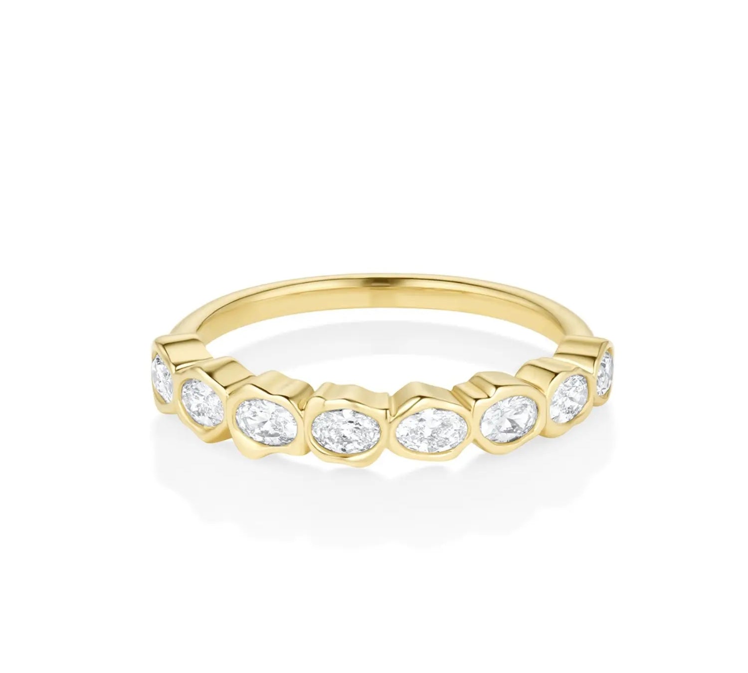 White Diamond Abstract Bezel Band [Yellow Gold]