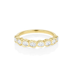 White Diamond Abstract Bezel Band – organic bezel-set diamond band in 14k yellow gold, by Marrow Fine [Yellow Gold]