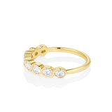 White Diamond Abstract Bezel Band side view