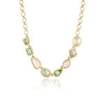 16.39ctw Green Tourmaline, 3.54ct Opal & 1.65ct Beryl Necklace Marrow Fine