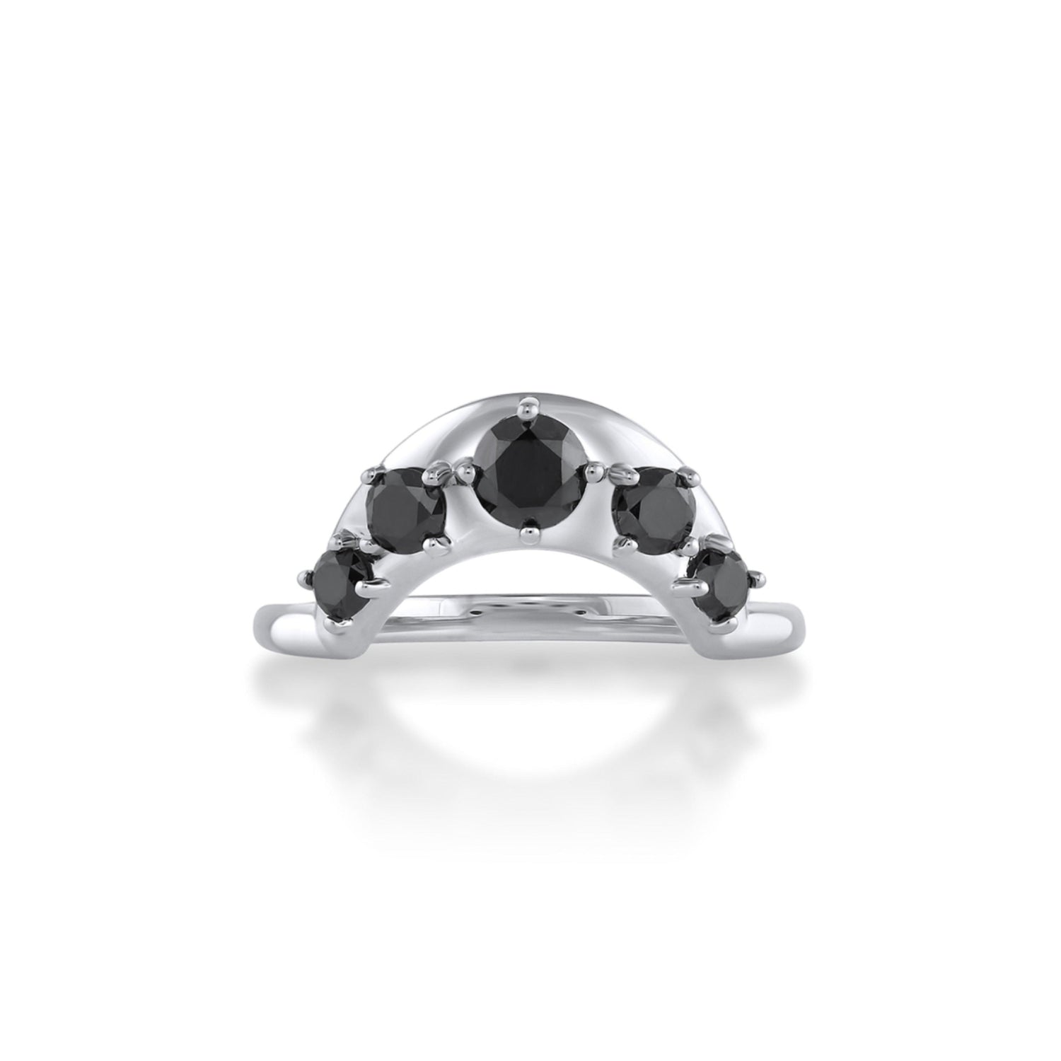 Marrow Fine Jewelry Black Diamond Crescendo Stacking Band [White Gold]