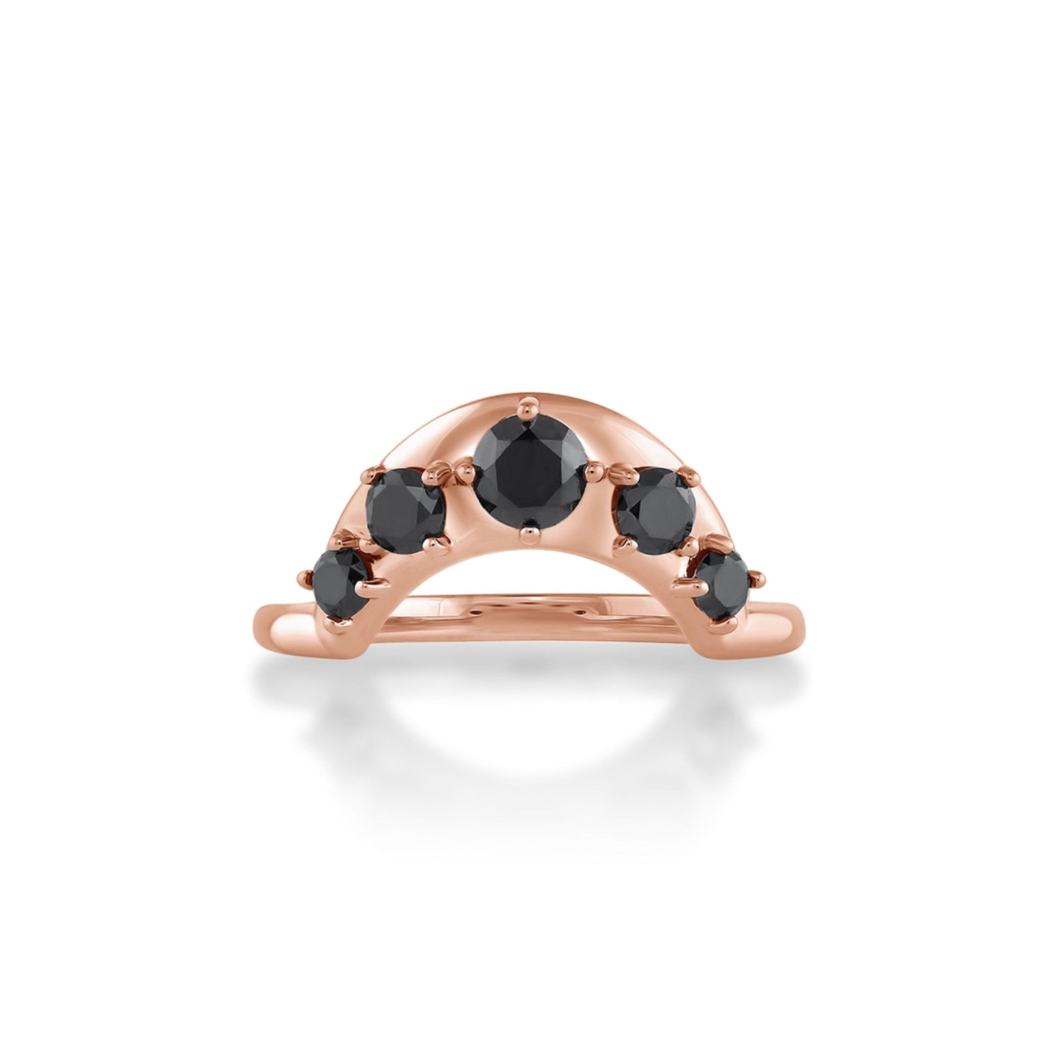 Marrow Fine Jewelry Black Diamond Crescendo Stacking Band [Rose Gold]