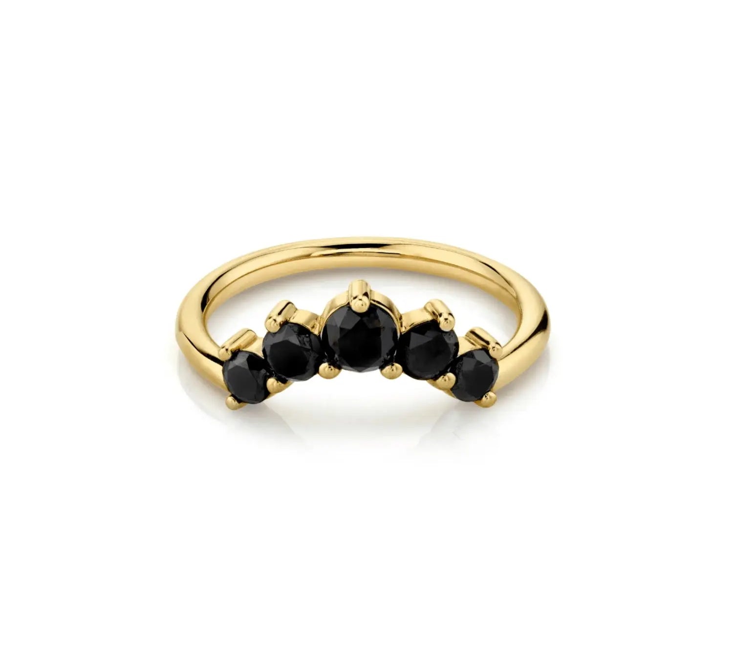 Marrow Fine Jewelry Curvy Black Diamond Five Stone Headdress [Yellow Gold]