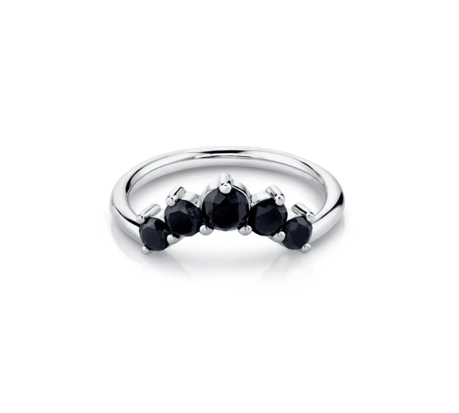 Marrow Fine Jewelry Curvy Black Diamond Five Stone Headdress [White Gold]