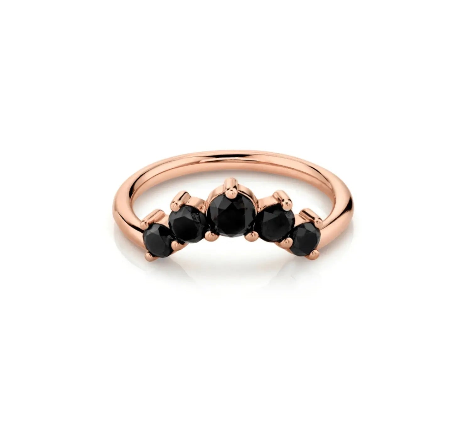 Marrow Fine Jewelry Curvy Black Diamond Five Stone Headdress [Rose Gold]