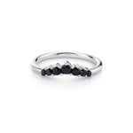 Marrow Fine Jewelry Black Diamond Seven Stones Stacking Ring  [White Gold]
