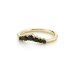 Marrow Fine Jewelry Black Diamond Seven Stones Stacking Ring  [Yellow Gold]