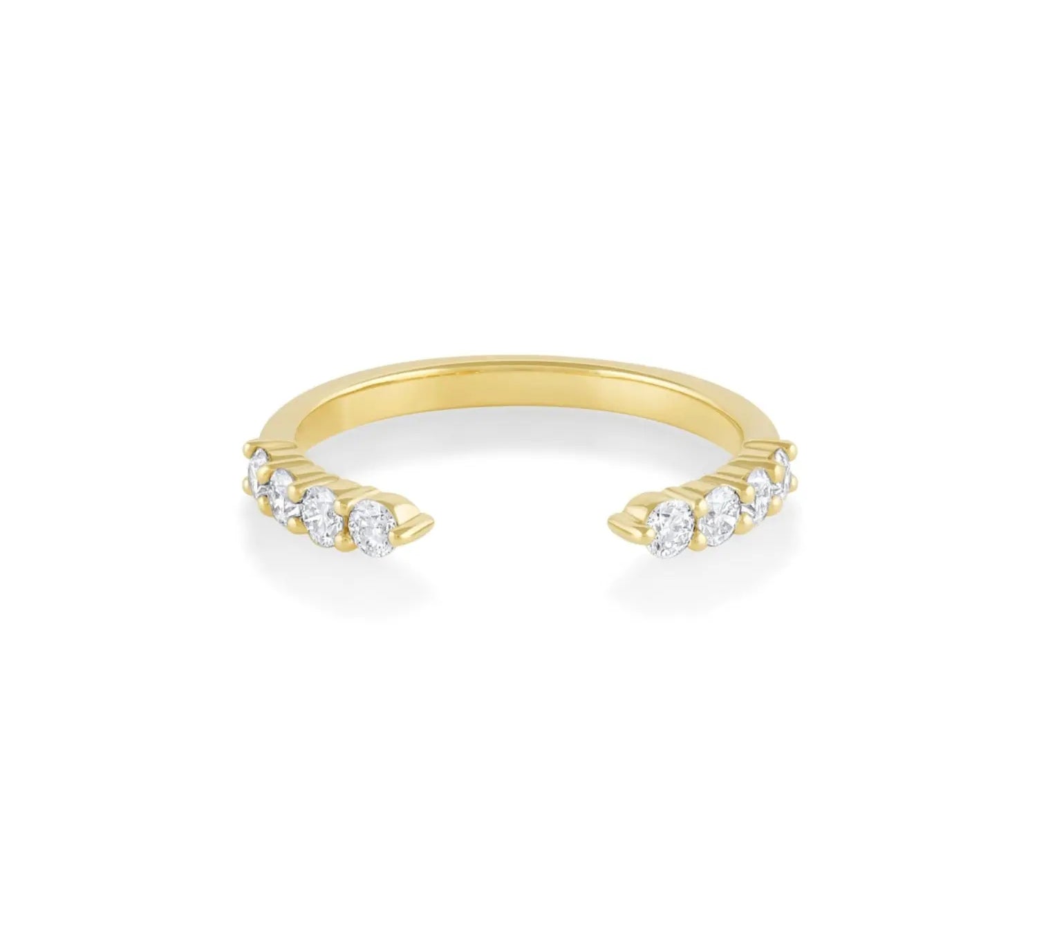 White Diamond Cosmic Light Open Shank Band [Yellow Gold]