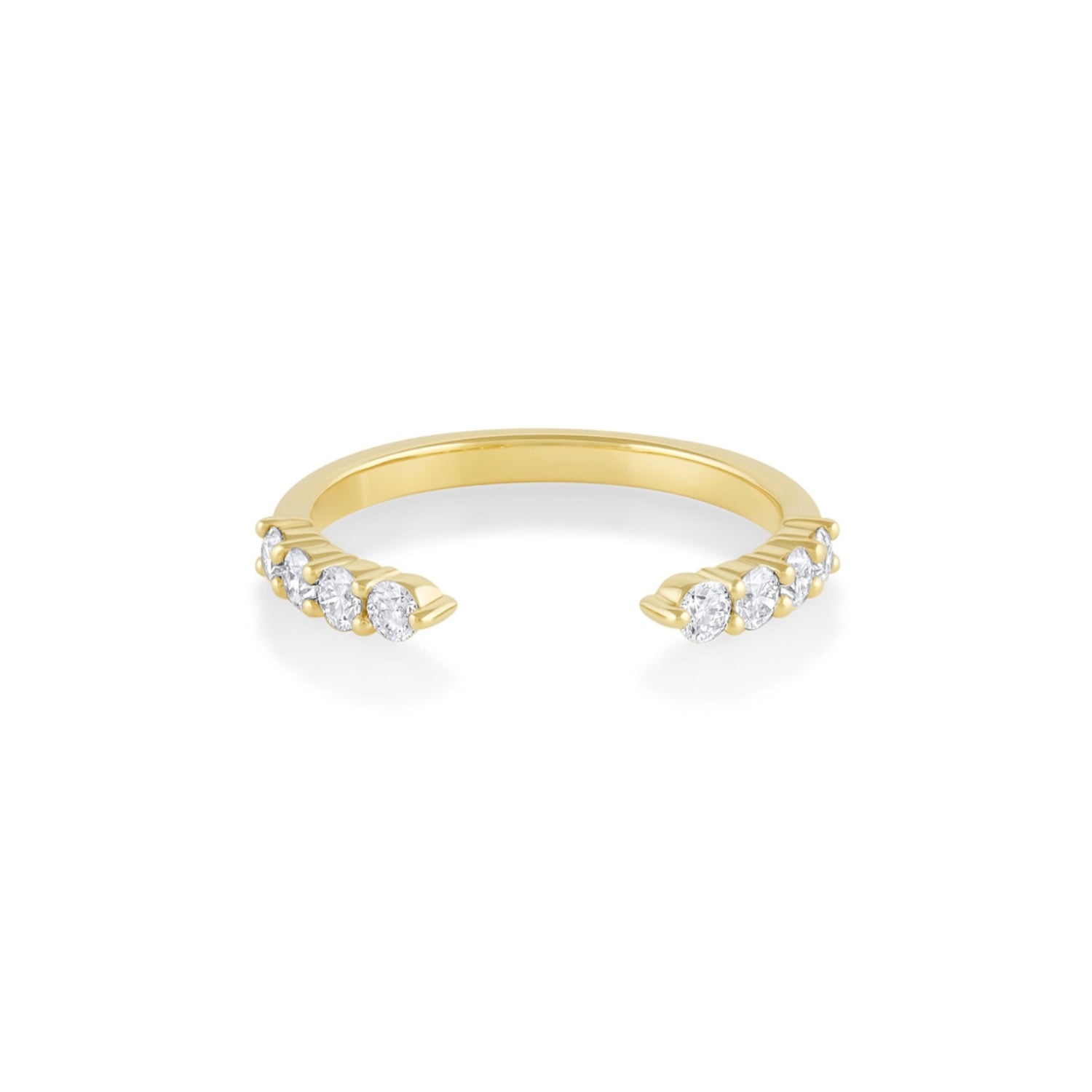 White Diamond Cosmic Light Open Shank Band [Yellow Gold]