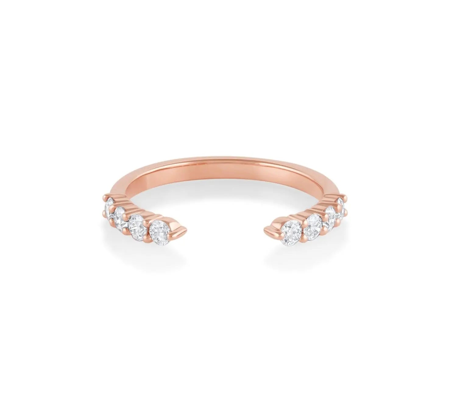 White Diamond Cosmic Light Open Shank Band [Rose Gold]