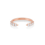 White Diamond Cosmic Light Open Shank Band [Rose Gold]
