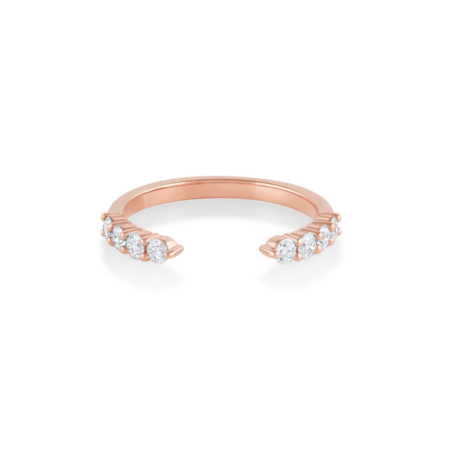 White Diamond Cosmic Light Open Shank Band [Rose Gold]