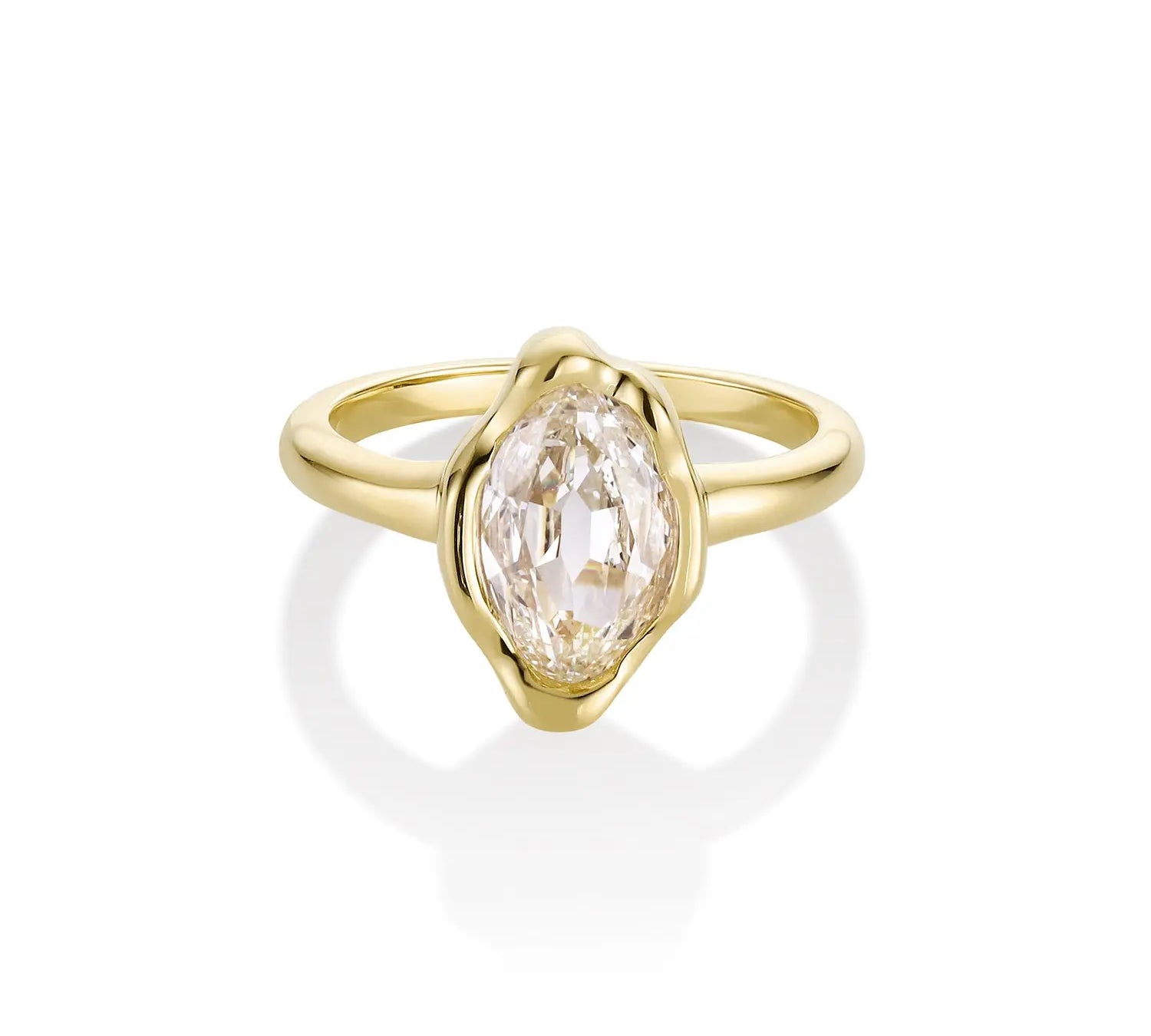 2.01ct Moval Diamond Abstract Bezel Ring