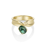 2.07ct Teal Oval Sapphire Twist Ring