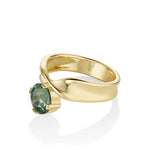 2.07ct Teal Oval Sapphire Twist Ring
