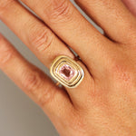 2.16ct Padparadscha In-Orbit Ring on hand