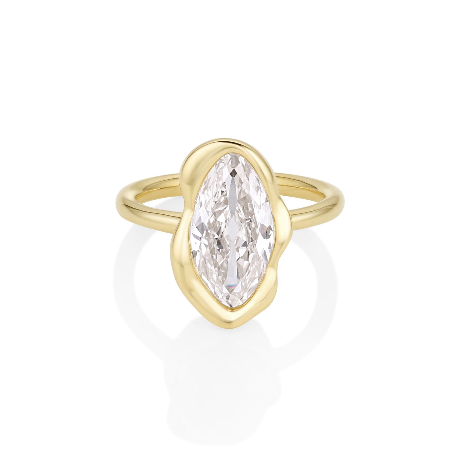 2.16ct Diamond Abstract Bezel Ring [front flatlay]