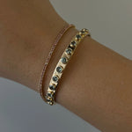 2.24tcw Green Sapphire Everyday Cuff (3.5mm round sapphires) [on wrist]