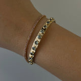 2.24tcw Green Sapphire Everyday Cuff (3.5mm round sapphires) [on wrist]