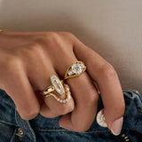 2.50ct Old Euro Lab-Created Diamond Astrid Bombe Ring