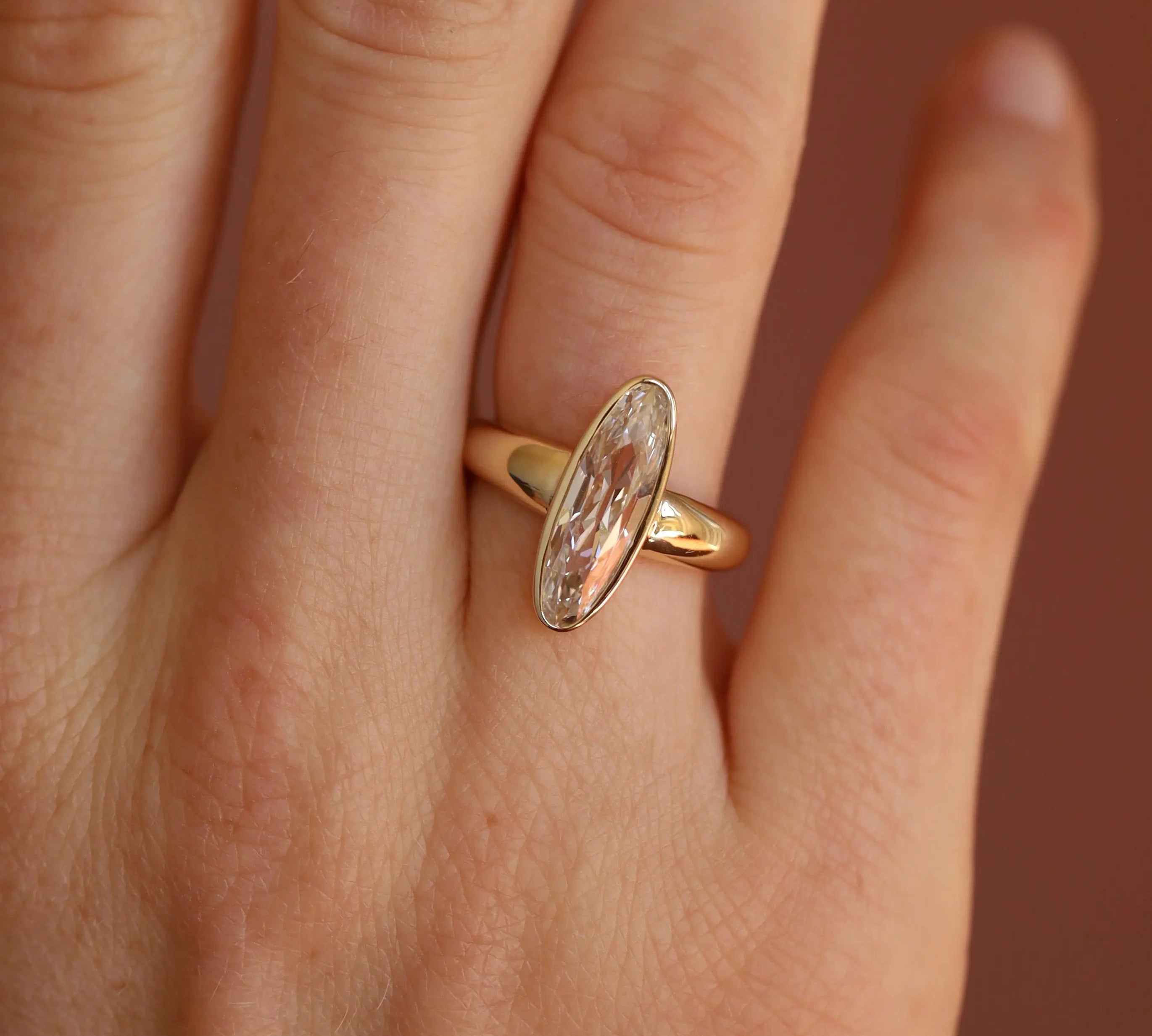 2.52ct Old Mine Lab Created Diamond Ring Marrow Fine