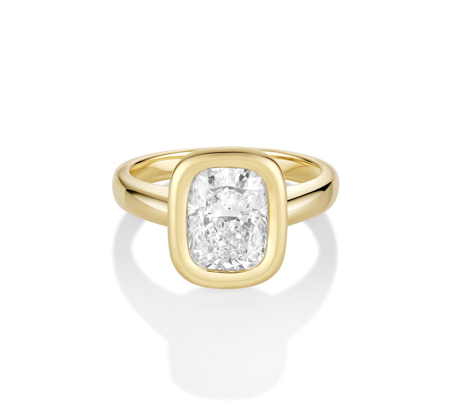 2.55ct Lab-Created Cushion Diamond Stevie Bezel Ring