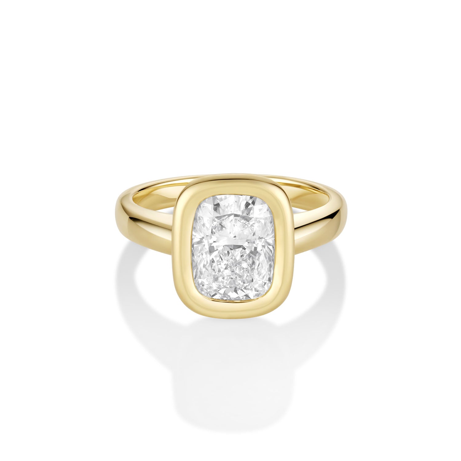 2.55ct Lab-Created Cushion Diamond Stevie Bezel Ring