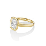 2.55ct Lab-Created Cushion Diamond Stevie Bezel Ring side view