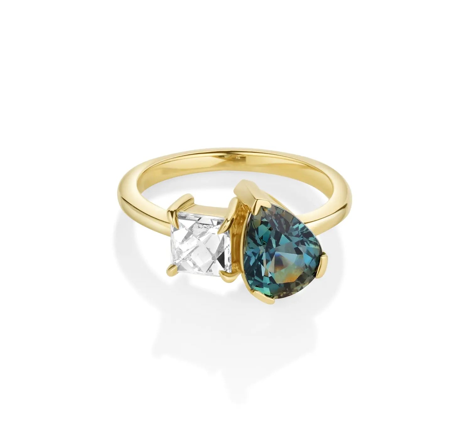 2.56ct Sapphire and Diamond Toi et Moi Ring [Yellow Gold]