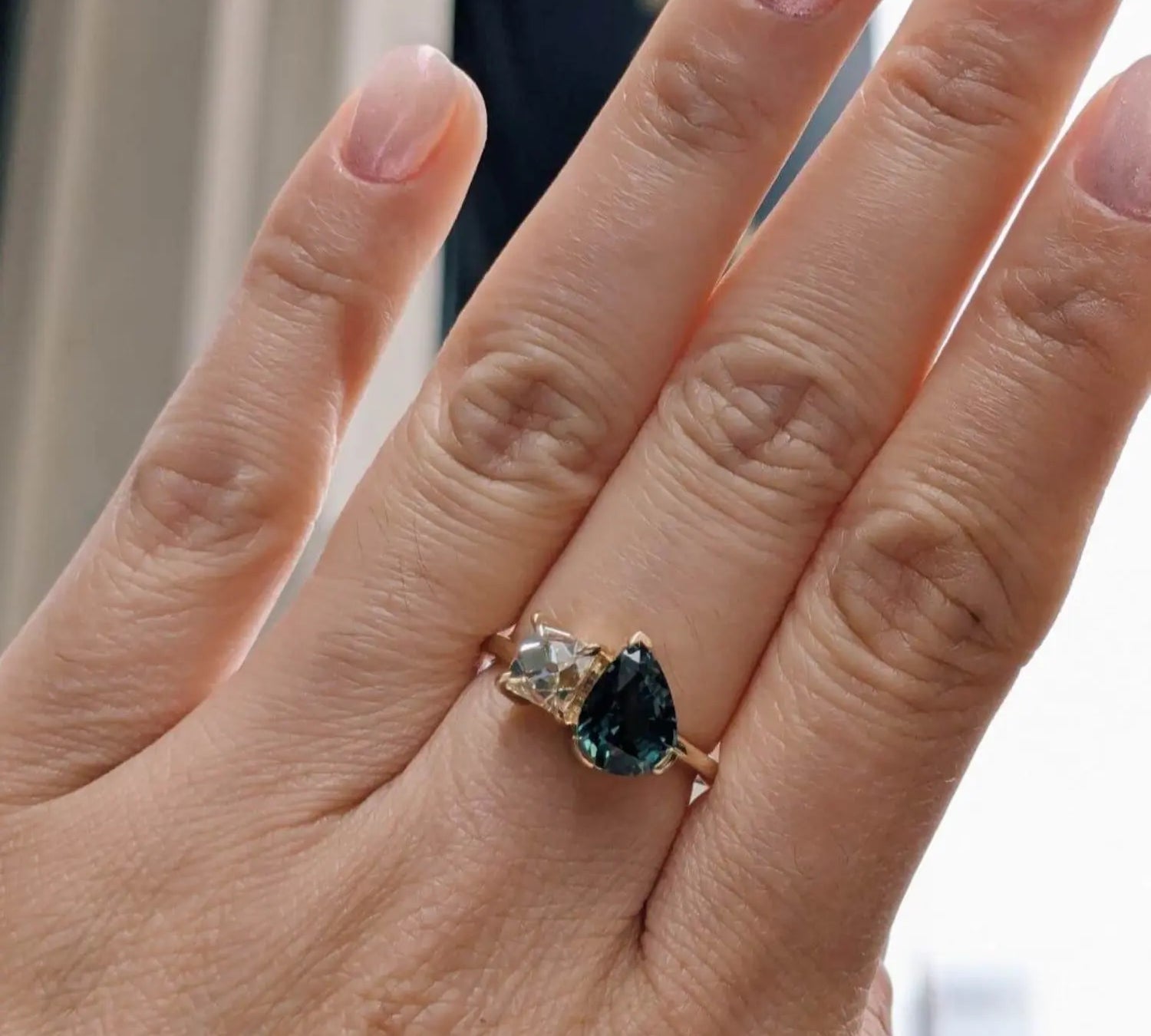 2.56ct Sapphire and Antique Diamond Toi et Moi Ring Marrow Fine